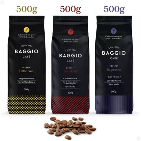 Kit 3 Café Baggio Gourmet Pacotes 500g Torrado Em Grãos Parcelamento