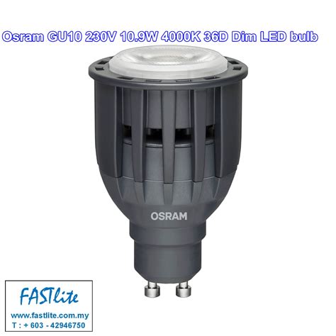 Osram Gu10 10w 4000k 36d Dimable Led Par16 Bulb X 4 Pcs Kuala Lumpur