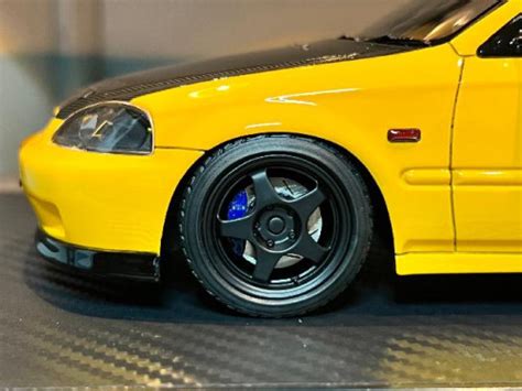 IG2676 1 18 Honda Civic EK9 Type R Yellow Width 9 Length 23 Height 7 Cms