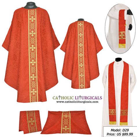 Maa Red Gothic Vestment Mass Set Red Low Mass Set Gothic