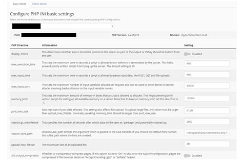 Cara Setting Php Ini Di Cpanel