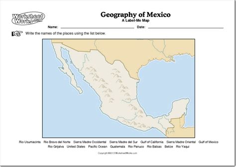 Mapa Físico Mudo De México Mapa Mudo De Ríos Y Montañas De México