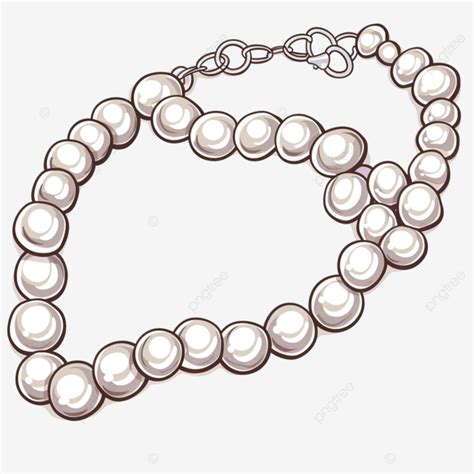 Collar De Perlas Blancas De Doodle De Dibujos Animados Png Dibujos