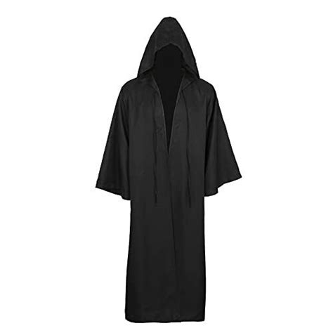 Men And Kids Tunic Hooded Robe Cloak Knight Gothic Fancy Dress Large