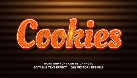 Premium Vector Cookies Editable Text Effect Template 3d Cartoon Style