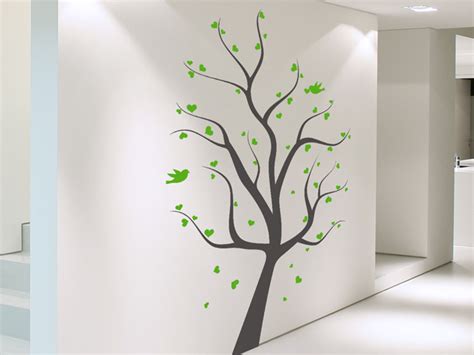 Wandtattoo wehender Baum mit Herzblättern bei Homesticker de