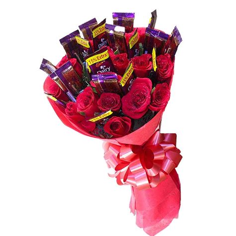 Order Chocolate cum Roses Bouquets in Gurgaon | Midnight delivery available