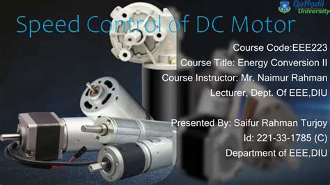 An Speed Control of DC Motor Presentation | PPT