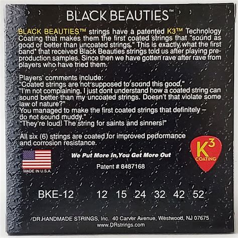 Dr Strings Black Beauties Bke 12 Extra Heavy Electric Guitar Strings