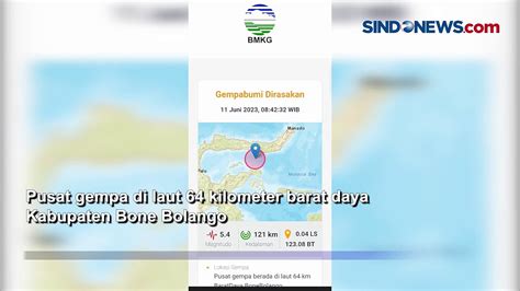 Bone Bolango Gorontalo Diguncang Gempa Magnitudo 5 4 Tidak Berpotensi