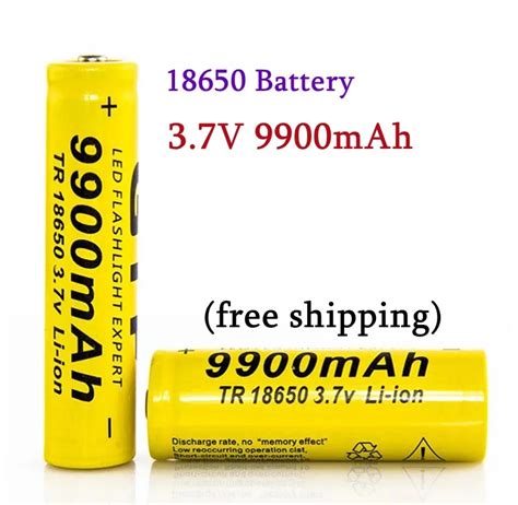 Neue 18650 Batterie 3 7 V 9900mah Lithium Ionen Akku F R Led Taschenlampe Batery Lithium