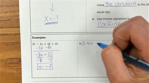 Solving Equations Variable On Both Sides Youtube