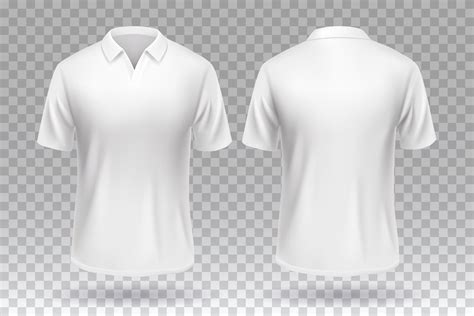 White blank T-shirt front and back template mockup design isolated ...