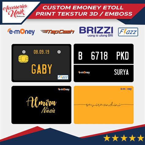 Jual Kartu Custom Print 3D Emboss ETOLL Emoney Flazz Brizzi Tapcash