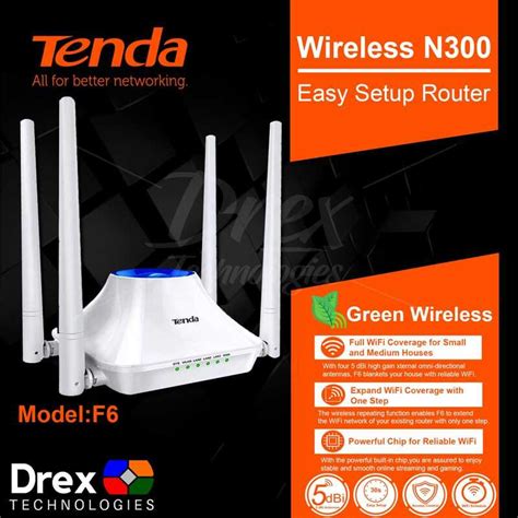 Tenda F6 Wireless N300 Easy Setup Router 300Mbps Version 3 0 Shopee