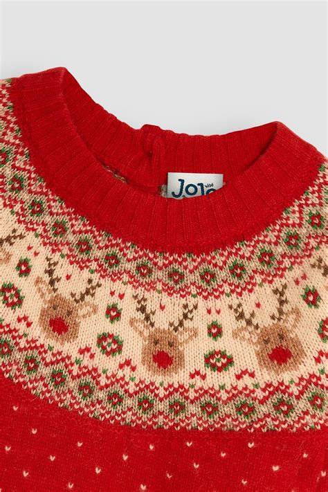 Buy JoJo Maman Bébé Red Reindeer Fair Isle Jumper from the Next UK