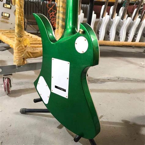 Custom Gold Hardware Irregular Electric Guitar In Green Color