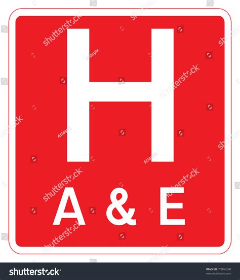 Red Hospital Accident Emergency Sign Isolated Stock Illustration 70846288 Shutterstock