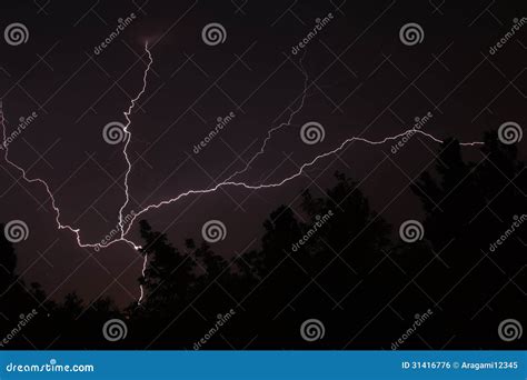 White Lightning during Summer Storm Stock Photo - Image of power, clouds: 31416776