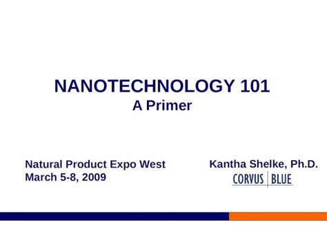 Ppt Nanotechnology A Primer Dokumen Tips