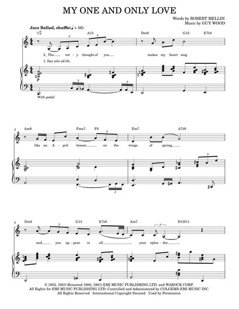 My One And Only Love Arr Unknown By Al Hirt Sheet Music For Piano And Vocal At Sheet Music Direct