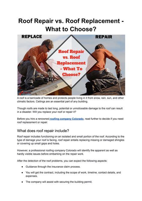 Roof Repair Vs Roof Replacement What To Choose By Roofcheckinc Issuu