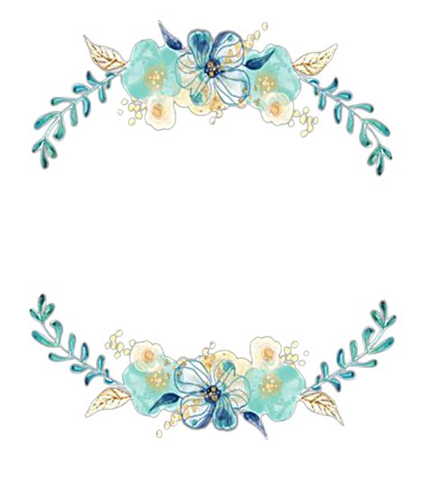 Floral Blue Frame PNG Transparent Images PNG All