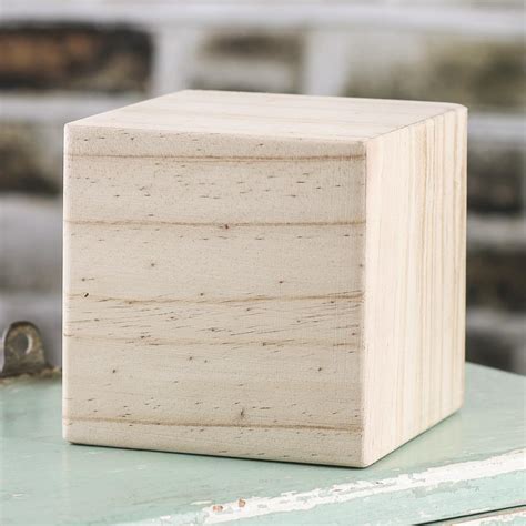 4 Unfinished Wood Block Square Wooden Cube Wood Blocks Cubes