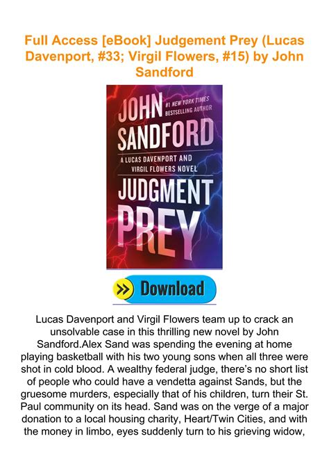 Full Access EBook Judgement Prey Lucas Davenport 33 Virgil