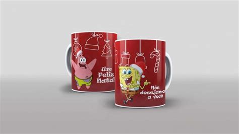 Arte Para Caneca Natal Bob Esponja Mugs Glassware Tableware