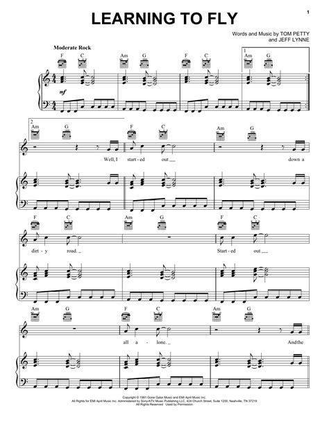 Learning To Fly By Tom Petty And The Heartbreakers Sheet Music For