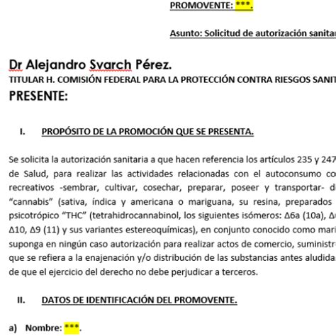 Formato Ganador Para Registro Solicitud Para Permiso De Marihuana COFEPRIS