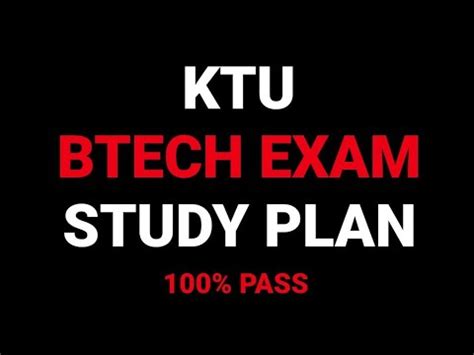 KTU BTECH EXAM FIRST YEAR STUDY PLAN YouTube