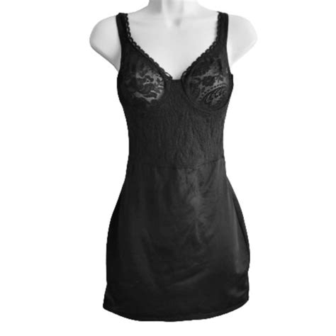 Warner S Intimates And Sleepwear Vintage Warners Shapewear Black Underwire Lace Bra Dress Mini