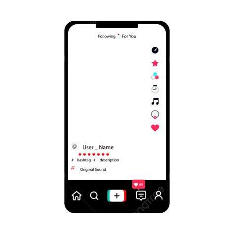 Tiktok App Interface Frame On Transparent Background Vector Tiktok