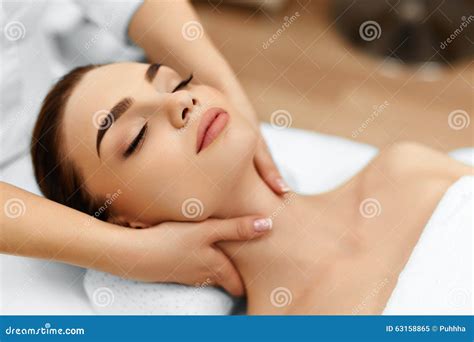 Skin Body Care Woman Getting Beauty Spa Face Massage Treatment