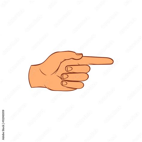 Pointing Hand Gesture Icon Cartoon Style Stock Vektorgrafik Adobe Stock