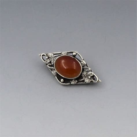 Bernard Instone Style Citrine And Silver Brooch UK