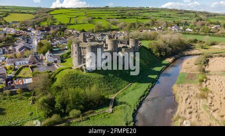 Aerial view of Kidwelly Castle, Carmarthenshire Stock Photo - Alamy