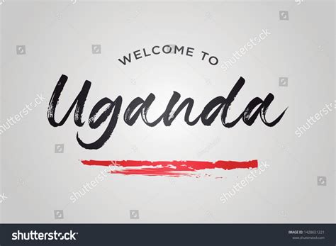 Uganda Welcome To Word Text With Creative Royalty Free Stock Vector