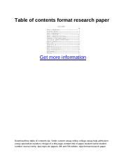 Table of Contents Format for Research Papers: Tips and Examples ...