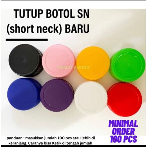 Jual Tutup Botol Plastik SN Short Neck Almond SEGEL Isi 100 Pcs