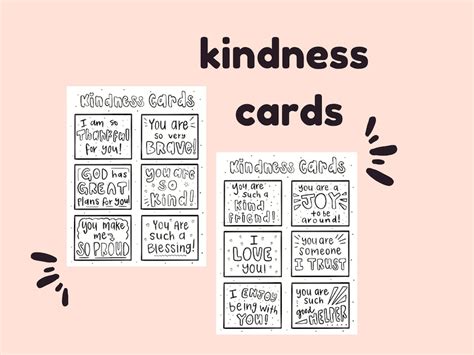 Kindness Cards Printable Kindness Cards Positive Affirmation - Etsy