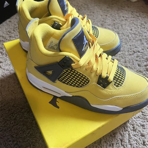 Air Jordan Retro 4 Lightening Gs 45wmns 6 Worn Depop