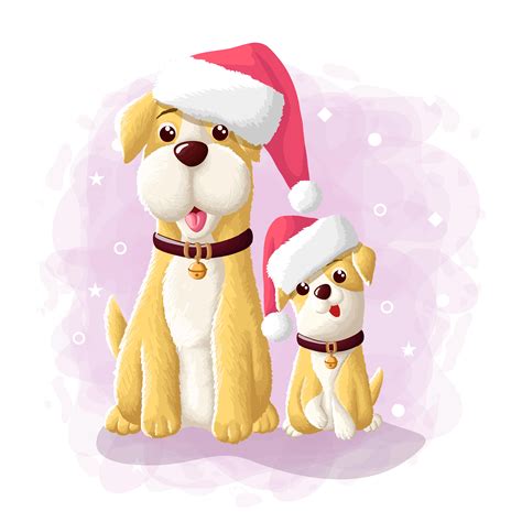 Cartoon Cute Dog Merry Christmas Eskimo Illustration Vector