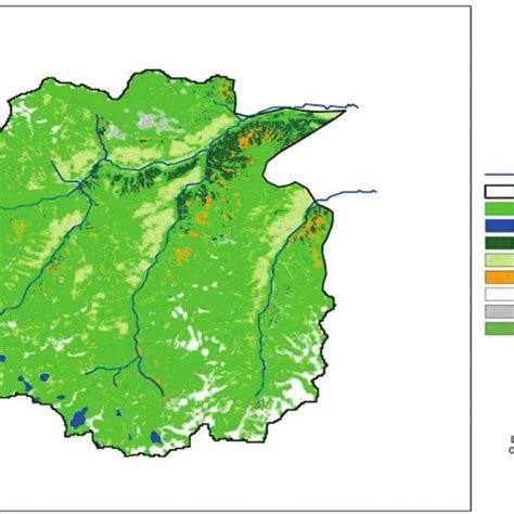 Map of the study area showing different habitat types | Download ...