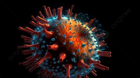 Visual Depiction Of A Highly Infectious Virus In 3d Background