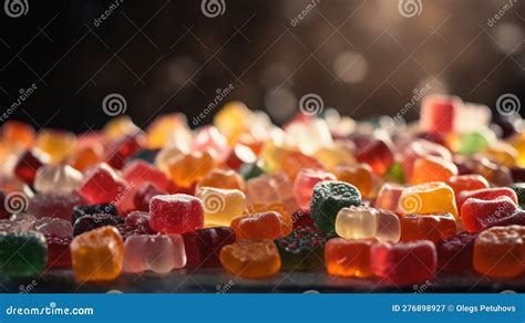 A Pile Of Gummy Bears Sitting On Top Of A Table Stock Illustration