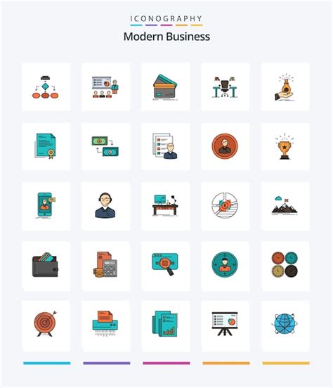 Premium Vector Creative Modern Business 25 Line Filled Icon Pack Such