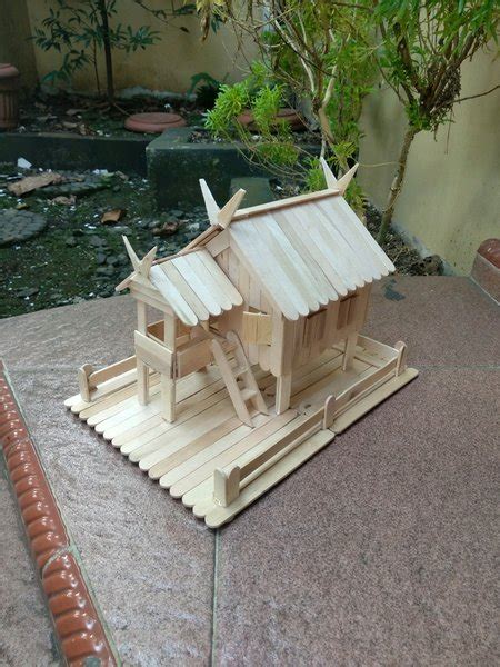 Detail Gambar Rumah Adat Dari Stik Koleksi Nomer